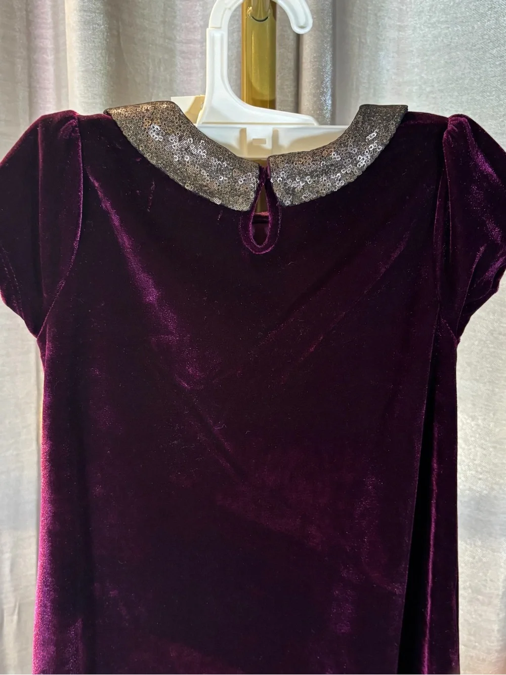 New Epic Threads Girls Dress Size 4 4t Purple Velvet A Line Sequin Collar